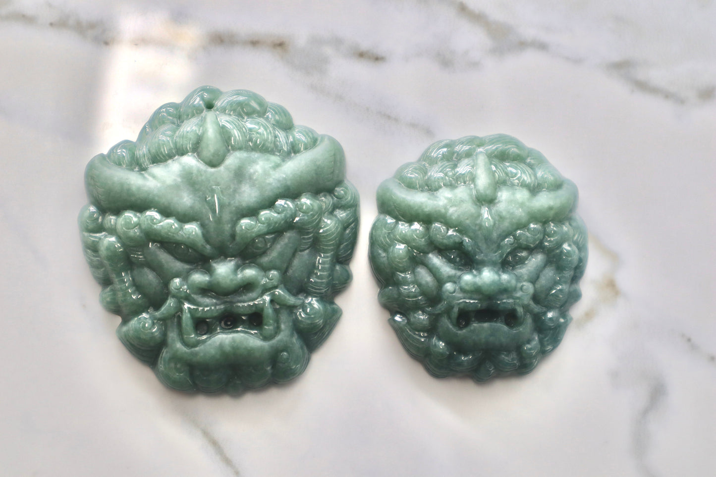 Fu Dog Jade Pendant – Hand-Carved Certified Grade A Jade with Custom 18kt Gold Bail & Certificate