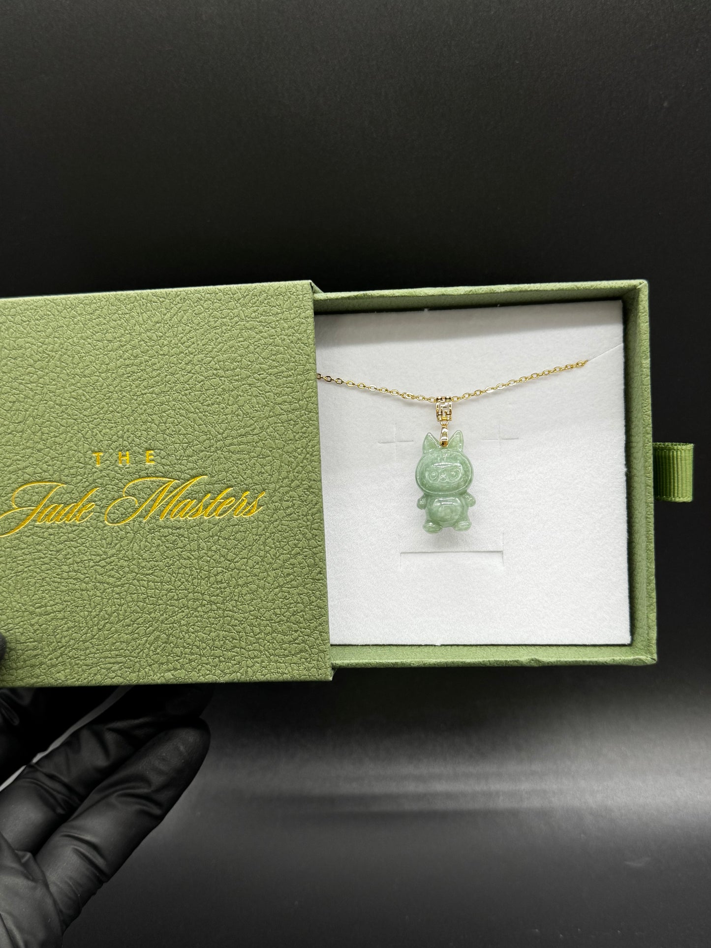Micro Labubu Pendant – Certified Hand-Carved Grade A Jade