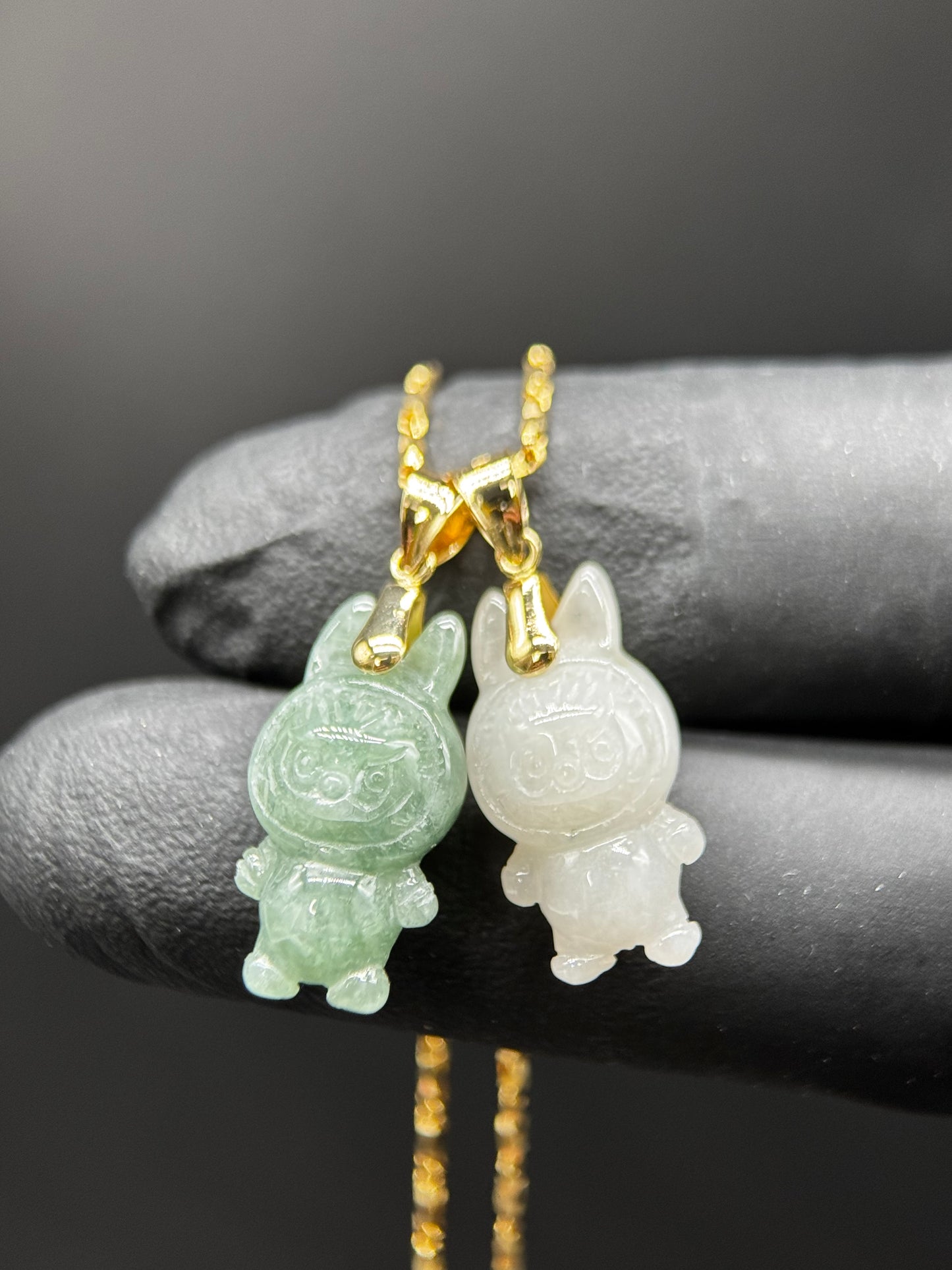 Micro Labubu Pendant – Certified Hand-Carved Grade A Jade