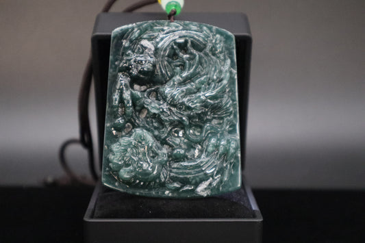 Blue Water Jade Dragon Pendant