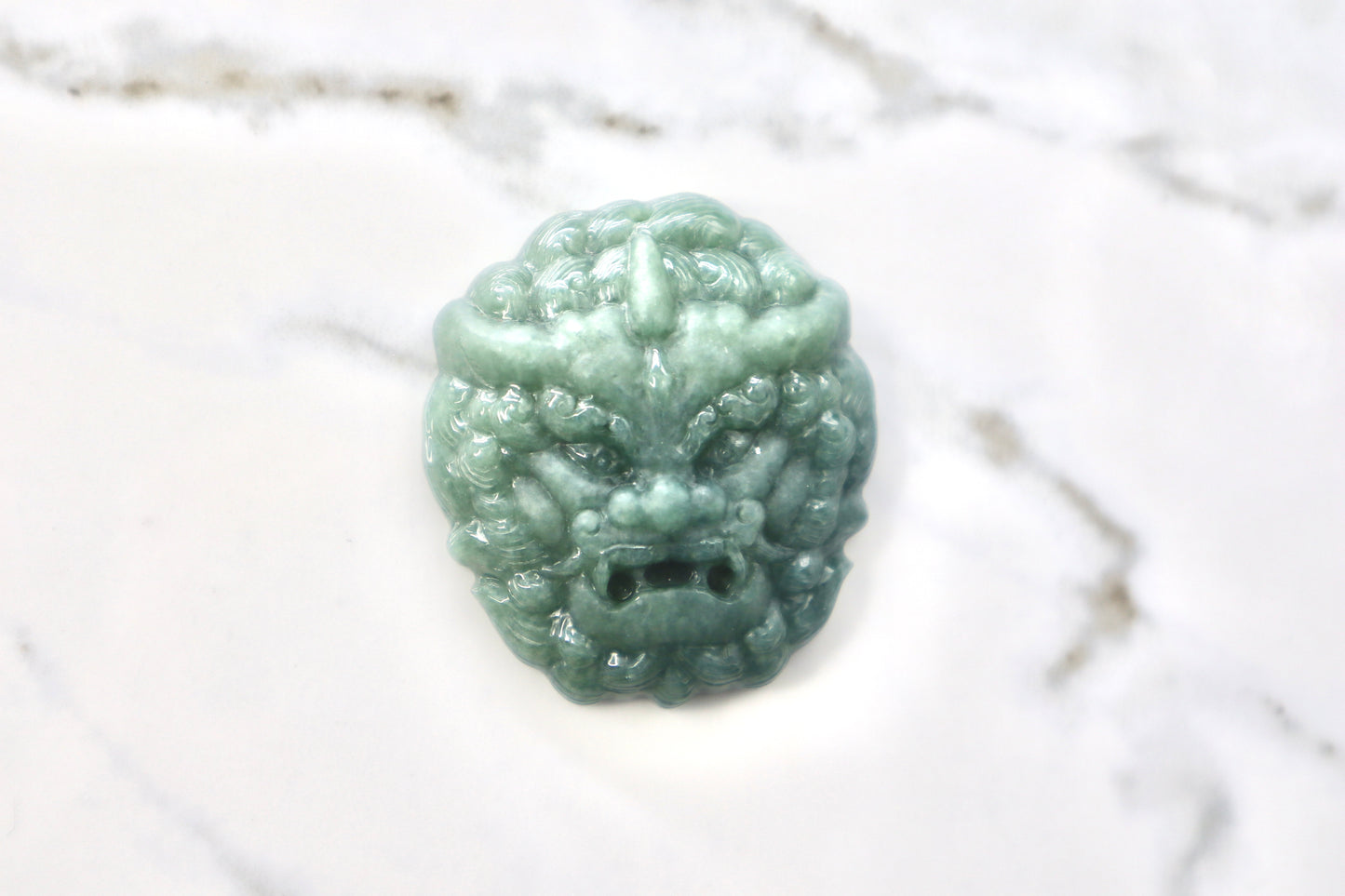 Fu Dog Jade Pendant – Hand-Carved Certified Grade A Jade with Custom 18kt Gold Bail & Certificate