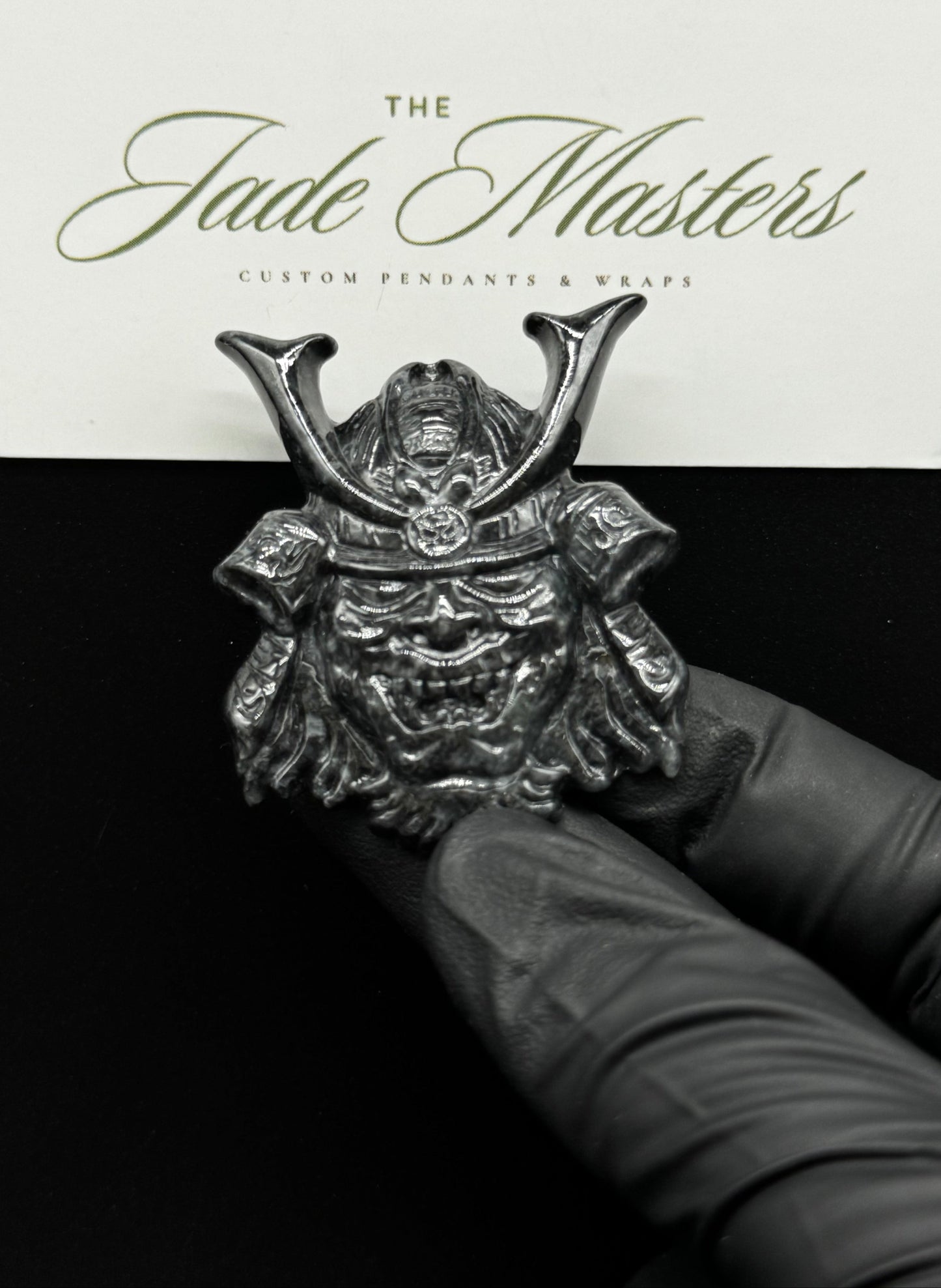 Jade Samurai Pendant 💚 – Hand-Carved Certified Grade A Jade