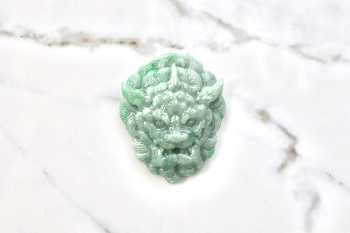 Fu Dog 2.0 Jade Pendant – Hand-Carved Certified Grade A Jade with Custom 18kt Gold Bail & Certificate