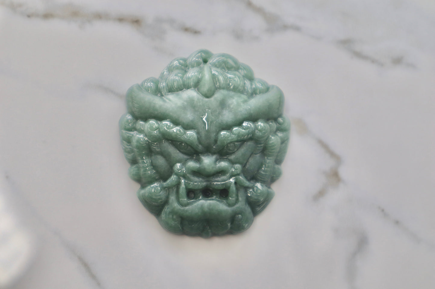Fu Dog Jade Pendant – Hand-Carved Certified Grade A Jade with Custom 18kt Gold Bail & Certificate
