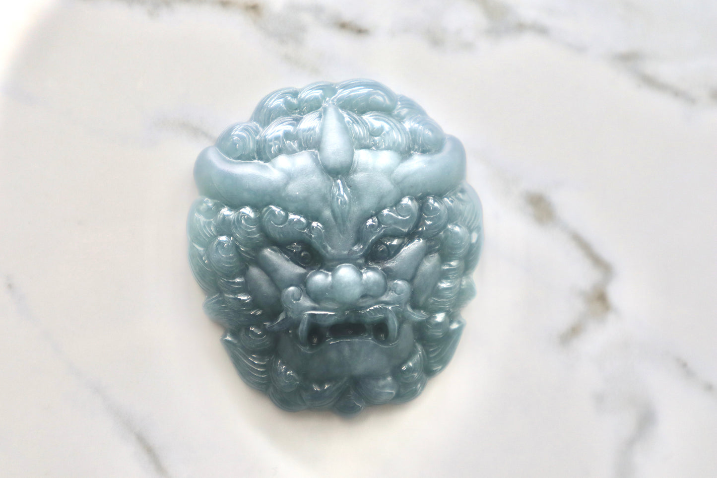 Fu Dog Jade Pendant – Hand-Carved Certified Grade A Jade with Custom 18kt Gold Bail & Certificate