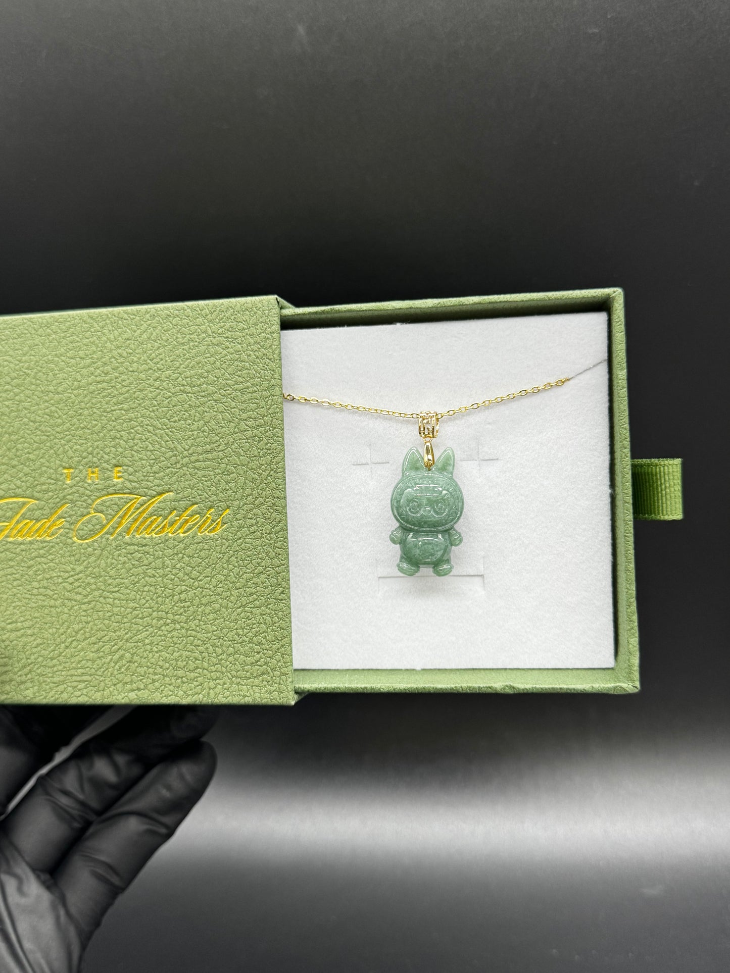 Micro Labubu Pendant – Certified Hand-Carved Grade A Jade
