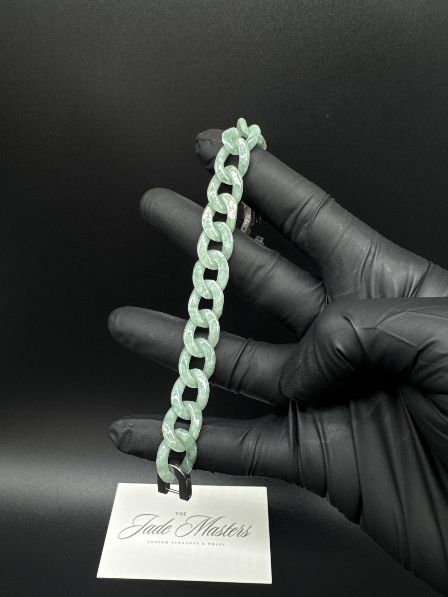 Blue Water Jade Cuban Bracelet