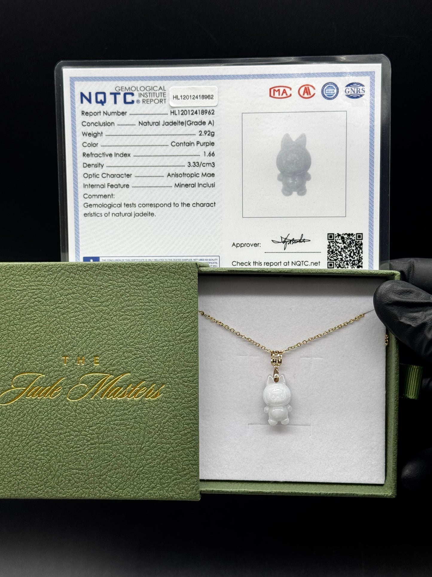 Micro Labubu Pendant – Certified Hand-Carved Grade A Jade