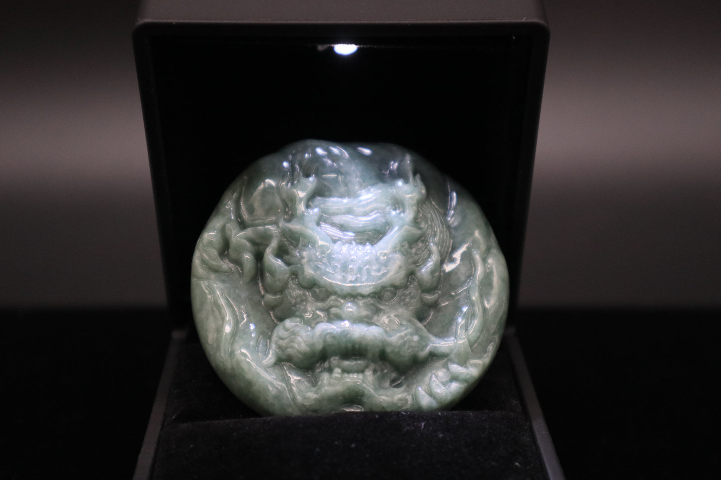Fierce Green Jade Dragon Pendant