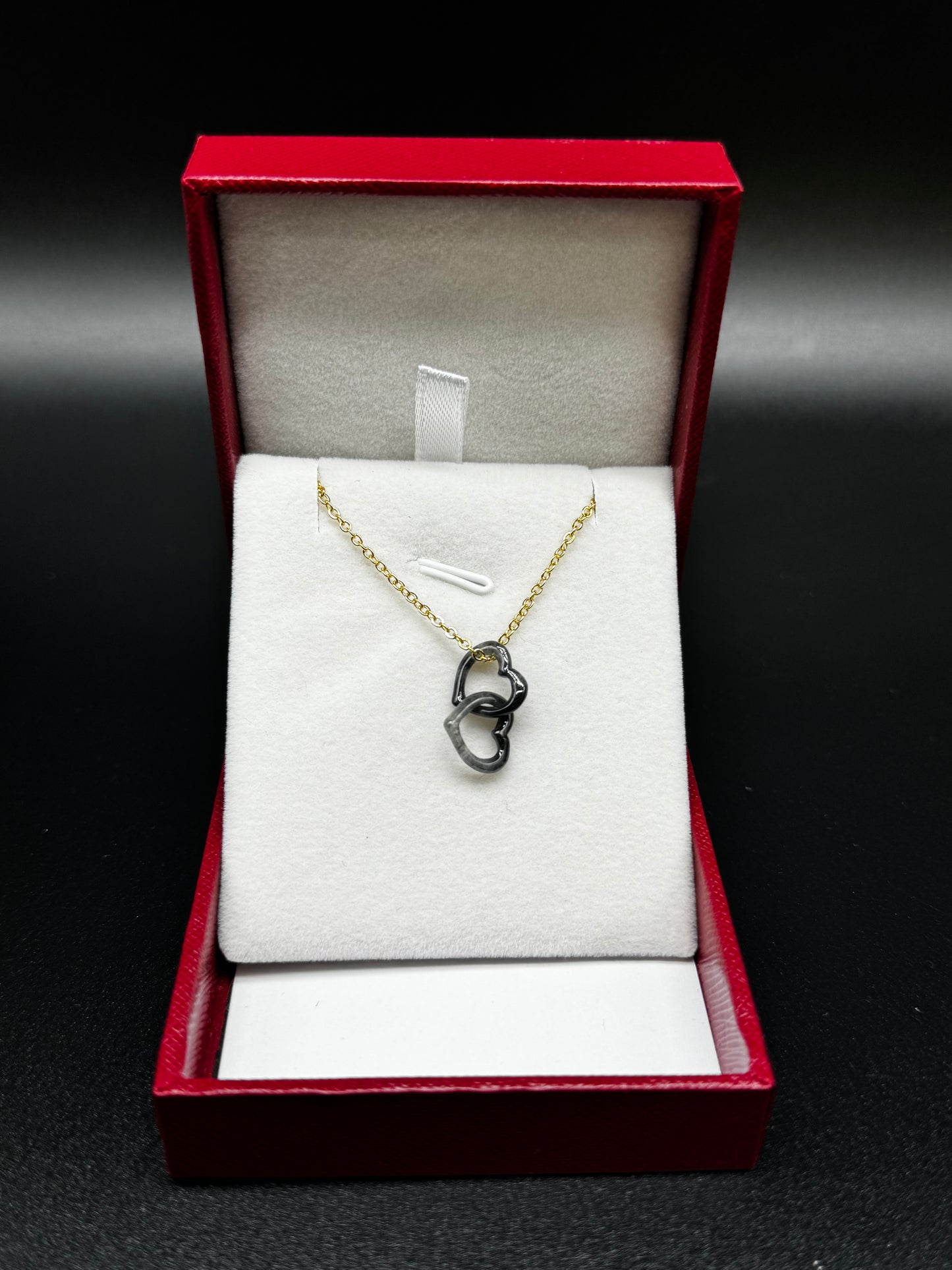 Double Linked Jade Heart Pendant