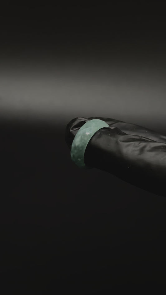 Blue Water Diamond-Cut Jade Ring – Hand-Carved Certified Jadeite | Symbol of Serenity & Rarity