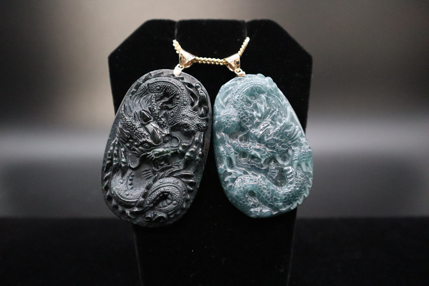 Blue Water / Black-Jadeite Pendants