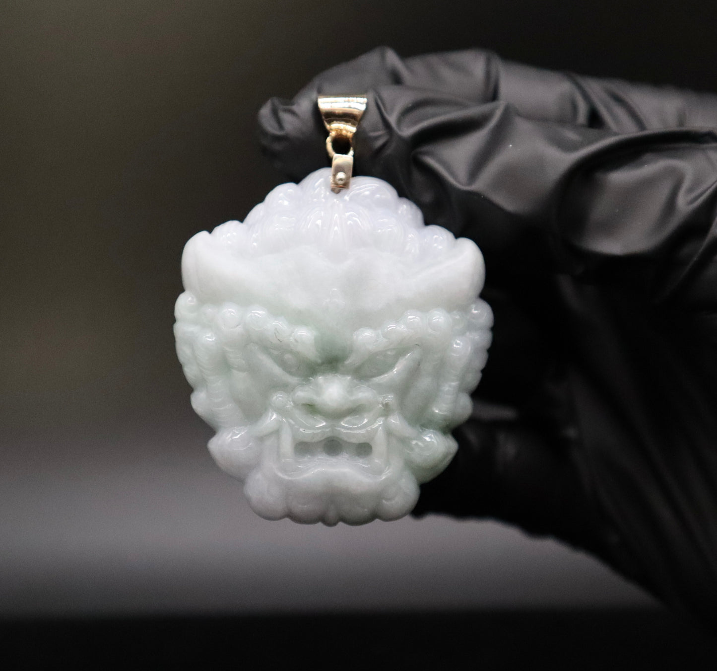 Fu Dog Face Jade Pendant