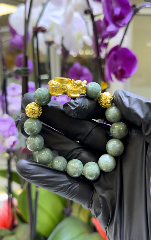 Pixiu 24Kt Jade Bracelet