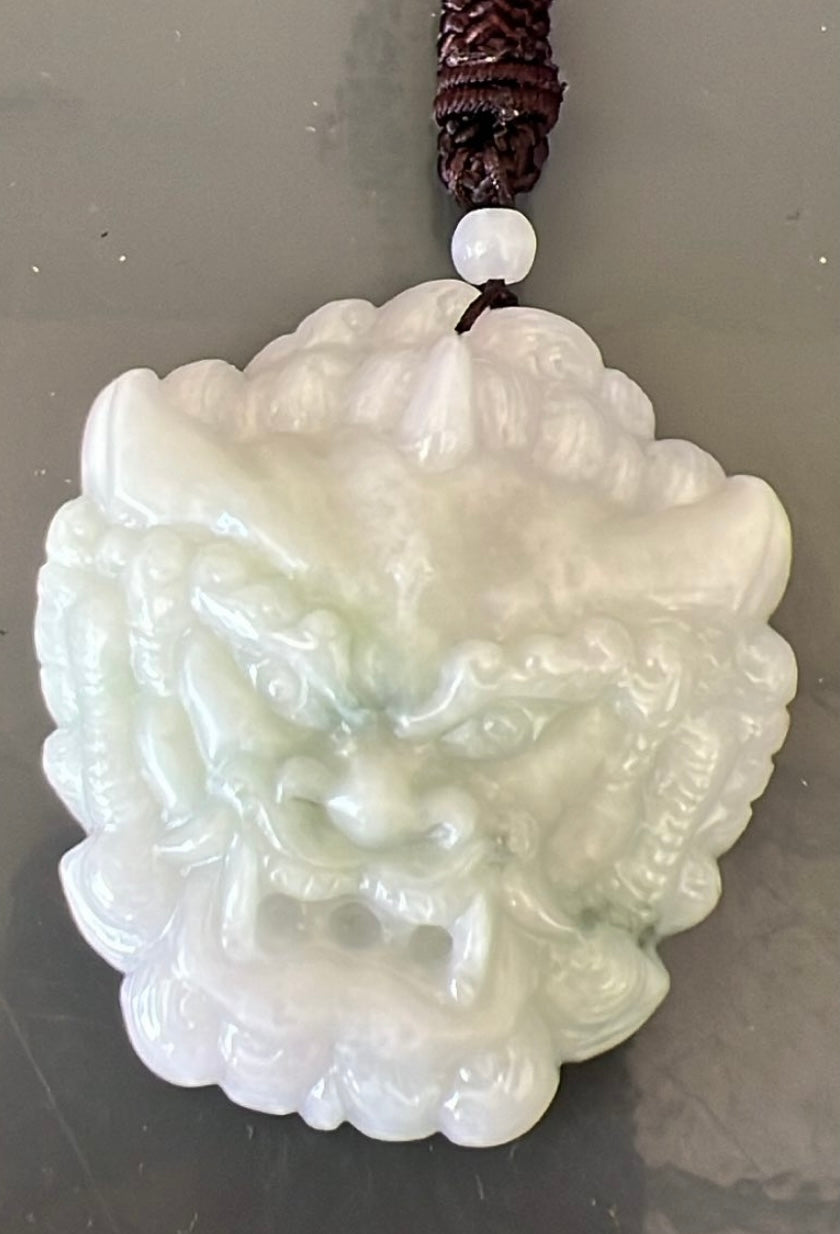 Fu Dog Face Jade Pendant