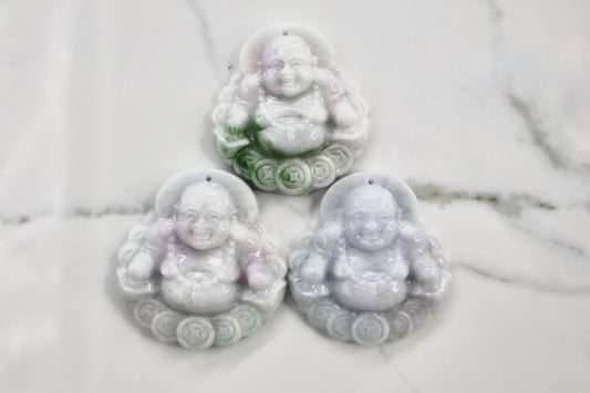 Lavender Buddah Money Coin Pendant