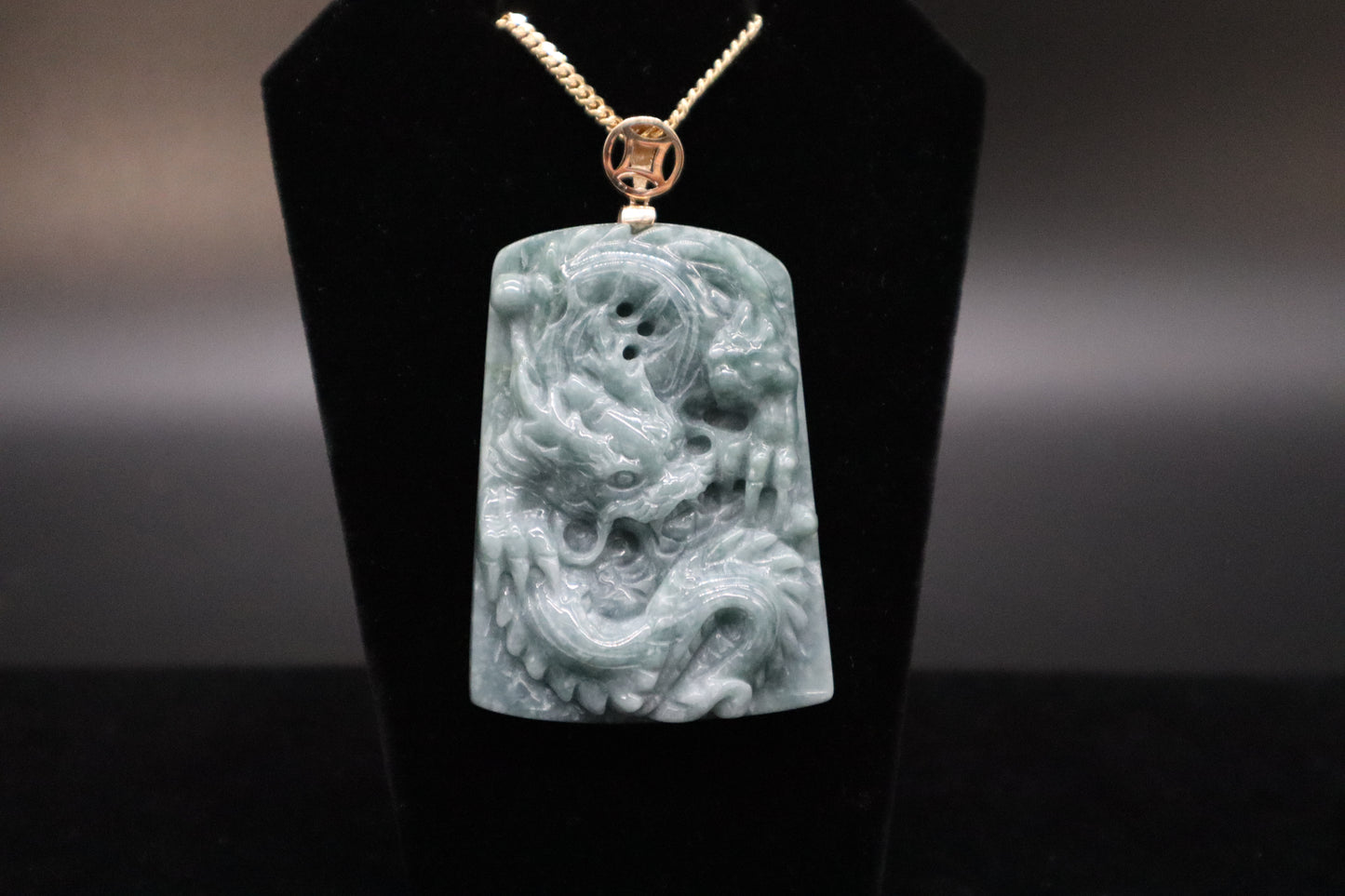 Blue-Water Jade Dragon Pendant